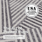 ReaLife Rugs Machine Washable Area Rug - Living Room Bedroom Bathroom Kitchen Entryway Office - Padded Low Pile Stain Resistant Premium - Modern Geometric Contemporary - Miles - Gray 4' x 6'