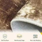 Washable Area Rugs 6'x9' Non-Slip Modern Abstract Soft for Living Room Entryway Bedroom Nursery, Print Pattern, Brown Tan Beige Coffee