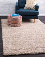 Unique Loom Solid Shag Collection Area Rug (7' 1" x 10' Rectangle, Taupe)