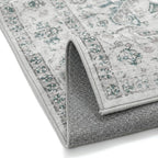Blue 8x10 Area Rug Vintage Washable Living Room Carpet Non Slip Bedroom Indoor Office Low Pile Large Traditional Distressed Retro Accent Rug for Dining Room Bathroom Kitchen