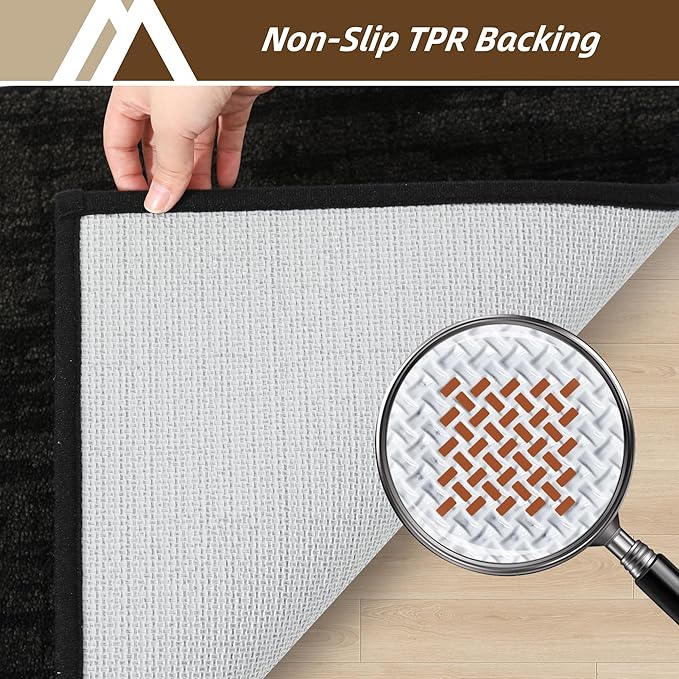 COSY HOMEER Dirt Trapper Door Mat 32"x48",Non-Slip Entryway Rugs,Washable Welcome Mat,Absorbent Entrance Mats,Low Pile Dog Door Mats for Front Back Doomats and Wet Shoes,Black