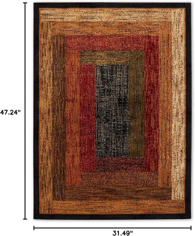 Home Dynamix Royalty Vega Contemporary Geometric Area Rug, Black/Brown, 31.5"x47"