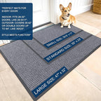 OLANLY Front Door Mat Indoor Outdoor Entrance, Waterproof Heavy Duty Doormat, Fade Resistant, Low Profile, Easy Clean Patio Porch Welcome Floor Mats for Entry, 47x17, Light Gray