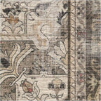 RUGGABLE Washable Vintage Area Rug – Kamran Hazel 8 ft Round, Stain-Resistant, Non-Slip – Large Machine Washable Rugs for Living Room, Bedroom, Hallway, Entryway & Office–with Cushioned Pad