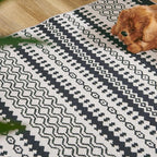 jinchan Moroccan Runner Rug 2x8 for Hallway - Geometric Honeycomb Modern Geometric Machine Washable Soft Ultra-Thin Non-Slip Carpet for Kitchen Bedroom Laundry Room (2x8ft, Black)