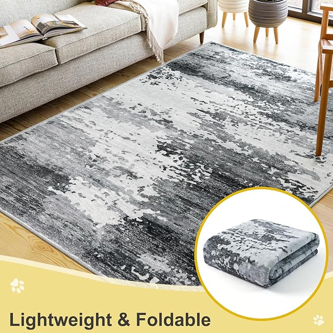 COMSLE Door Mat Soft Absorbent Indoor Front Entryway Rug Machine Washable Entrance Mats for Muddy Paws Non Slip Throw Rugs 24" x 36" Doormat for Inside Foyer Bedroom - Gray