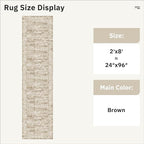 Runner Rug 2'x8' Washable Non-Slip Runner Rugs for Kitchen Bathroom Laundry Room Brown Vintage Floor Carpet Runners for Hallway Entryway