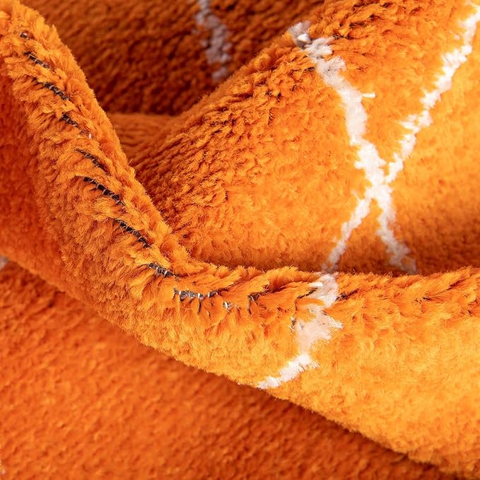 Unique Loom Trellis Frieze Collection Area Rug - Geometric (8' Round, Orange/ Ivory)