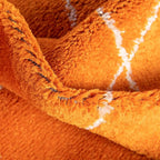 Unique Loom Trellis Frieze Collection Area Rug - Geometric (4' 1" Round, Orange/ Ivory)