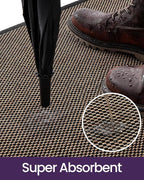 DEXI Ultra Thin Entryway Door Mat 24x36, Non Slip Rubber Backing Inside Entry Mat, Low Profile Easy Clean Dirt Trapper Doormat for Inside Entrance Patio, Black
