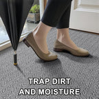 Ultra Thin Door Mat Indoor Entrance 24"x36", Low-Profile Indoor Door Mat, Non Slip Entry Mat Rubber Backing Unique Herringbone Design Inside Doormat Dirt Trapper Entryway Mats, Grey