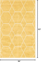 Unique Loom Trellis Frieze Collection Area Rug - Geometric (3' 3" x 5' 3", Yellow/ Ivory)
