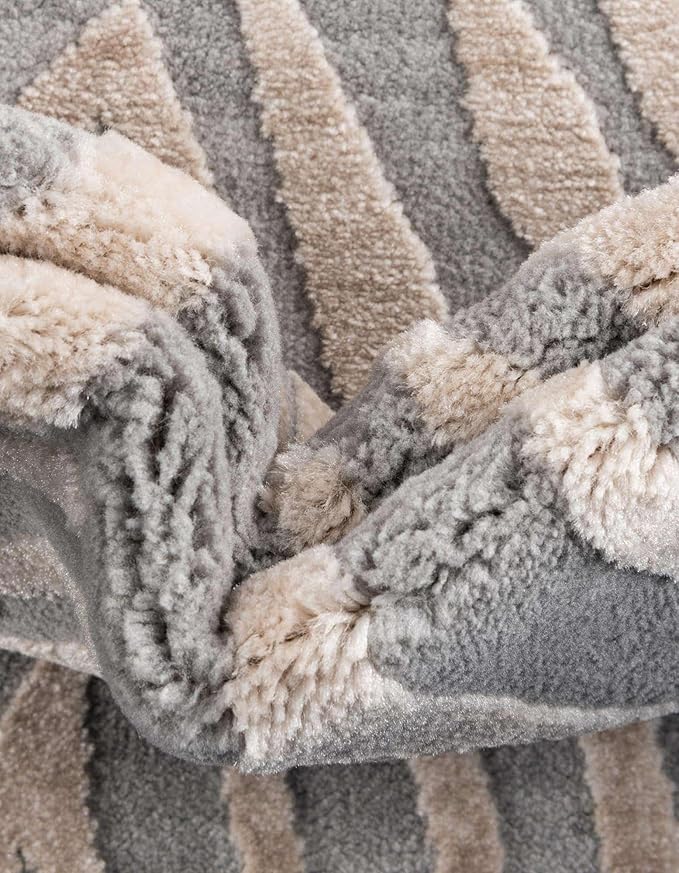 Unique Loom Finsbury Collection Area Rug - Meghan (2' x 9' 10" Runner, Gray and Ivory)