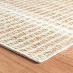 Dash & Albert Arbor Natural Machine Washable Rug, 7.5 X 9.5 Feet, Tan Stripe Pattern