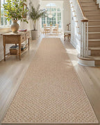 Color&Geometry Door Mat 3'x10' Runner Rug with Rubber Backing, Non Slip Washable Hallway Runner Kitchen Runner Rug, Carpet Runners for Hallway Living Room Bedroom, Beige (Rolled-up NO Creases)