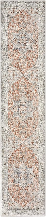 Nourison Home Astra Machine Washable Traditional Gold/Multicolor 2'2" x 10' Area Rug, Easy Cleaning, Non Shedding, Bed Room, Living Room, Dining Room, Kitchen (2x10)