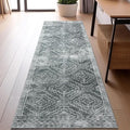 jinchan Moroccan Runner Rug 2x6 - Kitchen Machine Washable Runner Rug Modern Geometric Soft Low-Pile Lightweight Non-Slip Carpet for Entryway Hallway Laundry Room Bedroom Farmhouse (2x6ft,Dark Grey)