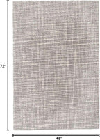 Dash and Albert Crosshatch Wool Area Rug - 4' x 6' Dove Grey Solid Hand Micro Hooked Accent Rug - Durable, High Traffic Areas Bedroom, Hallway, Stairs
