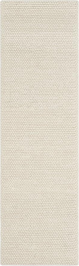 SAFAVIEH Natura Collection Runner Rug - 2'3" x 16', Ivory, Handmade Wool Blend, Textured Design, Ideal for Hallway, Bedroom, Foyer (NAT620A)