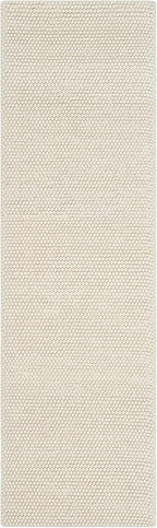 SAFAVIEH Natura Collection Runner Rug - 2'3" x 16', Ivory, Handmade Wool Blend, Textured Design, Ideal for Hallway, Bedroom, Foyer (NAT620A)