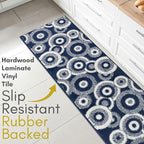 27 ft Extra Long Blue Hallway Runner Rug | Non-Slip & Machine Washable | Custom Cut to Size 2'3" x 27' (Runner) | REMNAZ