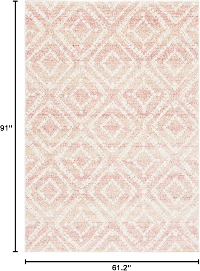 SAFAVIEH Adirondack Collection Area Rug - 5'1" x 7'6", Rose & Gold, Modern Diamond Distressed Design, Non-Shedding & Easy Care, Ideal for High Traffic Areas in Living Room, Bedroom (ADR131Q)