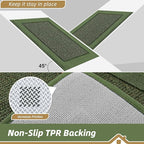 BEQHAUSE Indoor Door Mat 36" x 60", Dirt Trapper Door Mats Non-Slip Entryway Rugs Washable, Resist Dirt Absorbent Welcome Mat, Low Profile Floor Mats for Front Back Door and Entryway, Green