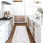 Fame Living Faded Oushak Rug, Turkish Vintage Floral Pastel Large Oversized Area Rugs for Living Room Dining Bedroom Kitchen Bathroom Nursery (854PW, 2'5" x 13')