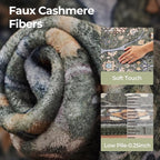 Kokia Boho Vintage Floral Area Rugs, Washable Oriental Botanical Rugs for Living Room, Bedroom, Dining Room, Office, Large Soft Indoor Area Rug, Sage Green，8x10