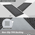 BEQHAUSE Indoor Door Mat 20" x 32", Dirt Trapper Door Mats Non-Slip Entryway Rugs Washable, Resist Dirt Absorbent Welcome Mat, Low Profile Floor Mats for Front Back Door and Entryway, Charcoal