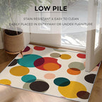 Mid Century Modern Rugs for Home Decor, 6x8 ft, Boho Geometric Circle Area Rugs for Living Room, Soft Non Slip Washable Abstract Geometry Carpet Bedroom Decorations Dt-Ghf-19