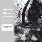 Andency 8x10 Area Rugs for Living Room, Non-Slip Fluffy Soft Large Shag Bedroom Carpet, Tie-Dyed White Black Big Indoor Thick Nursery Rug for Kids Dorm Home Decor Aesthetic