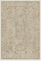 RUGGABLE Washable Area Rug – Kamran Ivory Opal 4x6, Stain-Resistant, Non-Slip – Medium Machine Washable Rugs for Living Room, Bedroom, Hallway, Entryway & Office–with Cushioned Pad