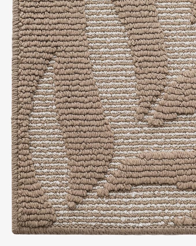LUMI Front Door Mat Indoor Entrance 36"x60", Low Profile Welcome Mat, Non-Slip Washable Doormat with Rubber Backing for Entrance, Patio, Garage, Beige