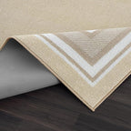 Beverly Rug Non Slip Area Rugs 8x10 Modern Bordered Non Skid Rubber Backing Soft Area Rug for Living Dining Room Easy to Clean Non Shedding Kitchen Bedroom Indoor Carpet 8 x 10 Beige