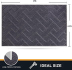 PURRUGS Easy Care Area Rug 4.5ft x 7ft, Non-Slip Machine Washable Entry Rug, Dog Door Mat, Stain Resistant Accent Rug for Hallway, Bedroom, Living Room and Mudroom, Grey