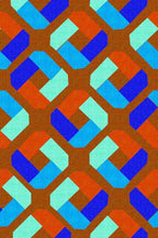 Bright Vibrant Geometric Living Room Area Rug with Burgundy and Blue Colorful Texture Machine Washable Non Slip Soft Carpet for Nursery Room Bedroom Dining Room Home Office Indoor 2x3 Rugs