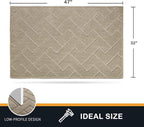 PURRUGS Dirt Trapping Door Mat 32" x 47", Non-Slip Machine Washable Entry Rug, Shoe Scraper, Dog Doormat, Super Absorbent Welcome Mat for Front & Back Door, Muddy Wet Shoes & Paws, Taupe