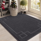 BEQHAUSE Door Mat 32" x 48", Non-Slip Door Mats Indoor Entryway Rugs Washable Low-Profile Absorbent and Stain Resist Floor Mats, Dog Door Mat for Front Back Door, Muddy Wet Shoes & Paws, Dark Grey