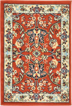 Rugs.com Yasmin Collection Rug – 2' x 3' Terracotta Medium Rug Perfect for Entryways, Kitchens, Breakfast Nooks, Accent Pieces