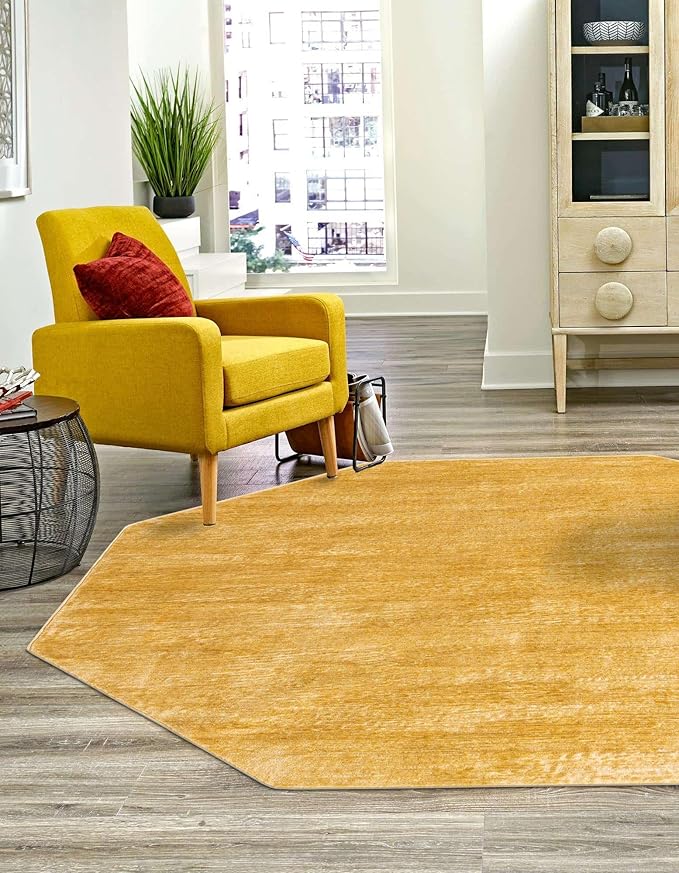 Unique Loom Finsbury Collection Area Rug - Kate (5' 3" Octagon, Yellow)