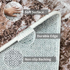 2x3 Small Washable Area Rug: Non-Slip Indoor Door Mat for Entrance Doorway Kitchen Bedroom Living Room - Abstract Farmhouse Throw Rug for Modern Home Decor Brown Khaki White
