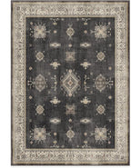 RUGGABLE Washable Vintage Area Rug – Verena Dark Wood 6x9, Stain-Resistant, Non-Slip – Medium Machine Washable Rugs for Living Room, Bedroom, Hallway, Entryway & Office–with Cushioned Pad