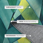 4x4 Geometric Zigzag Rugs for Bedroom Decor, Washable Green Chevron Pattern Area Rug, Living Room Home Decoration, Non Slip Soft Thin, Modern Abstract Geometry Decor Carpet PF-P 49