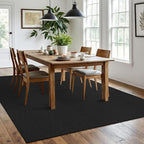 IOHOUZE Washable Area Rug 6x9 Non Slip Rubber Backed Rugs for Living Room, Dining Room Rugs Bedroom Rug, Woven Indoor Floor Carpet for Living Room Nursery Office, Black/Grey