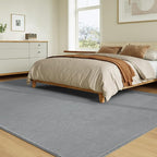 Solid Washable Area Rug - 10x14 Medium Pile Faux Cashmere Carpet for Living Room Bedroom, Grey