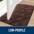 OLANLY Door Mats Indoor, Non-Slip, Absorbent, Dirt Resist, Entrance Washable Mat, Low-Profile Inside Entry Doormat for Entryway (71x47 inches, Dark Brown)