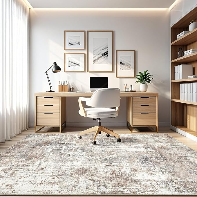 7x10 Area Rug Living Room: Washable Large Abstract Modern Soft Rugs Stain Resistant Indoor Floor Non-Slip Accent Carpet for Young Career Worker Aged 25-34 - Bedroom Playroom Office Dining Room
