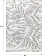 Antep Rugs Palafito 8x10 Geometric Shag Diamond High-Low Pile Textured Indoor Area Rug (Gray, 7'10" x 10')