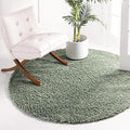 Unique Loom Davos Shag Collection Area Rug - Solid (2' Round, Sage)